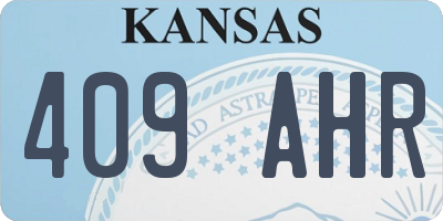 KS license plate 409AHR