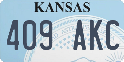 KS license plate 409AKC