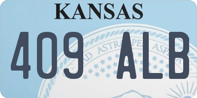KS license plate 409ALB