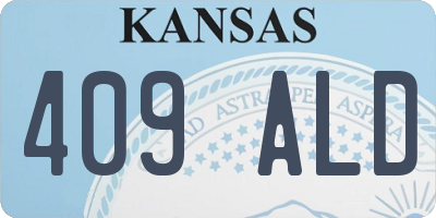 KS license plate 409ALD