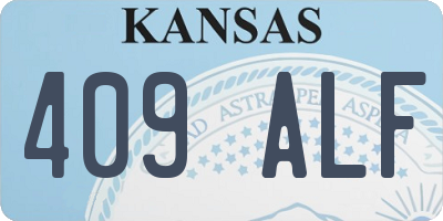 KS license plate 409ALF