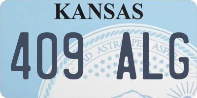 KS license plate 409ALG