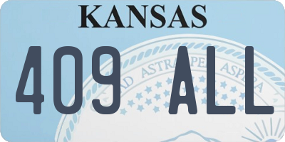 KS license plate 409ALL
