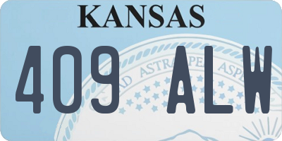 KS license plate 409ALW