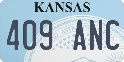 KS license plate 409ANC