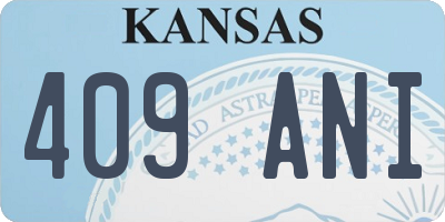 KS license plate 409ANI