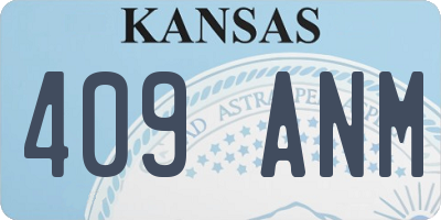 KS license plate 409ANM