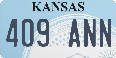KS license plate 409ANN