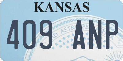 KS license plate 409ANP