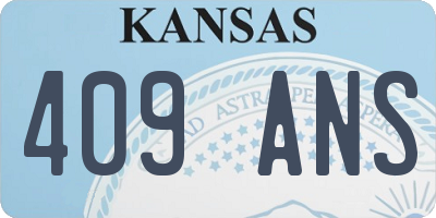 KS license plate 409ANS