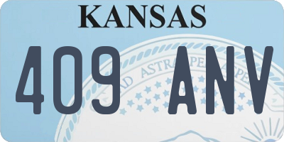KS license plate 409ANV