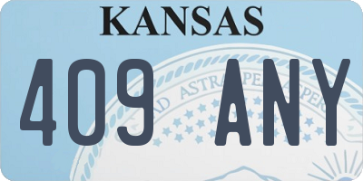 KS license plate 409ANY