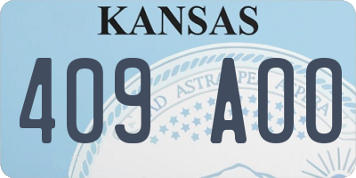KS license plate 409AOO