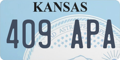 KS license plate 409APA