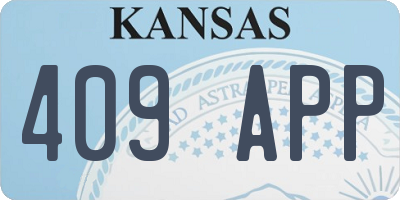 KS license plate 409APP