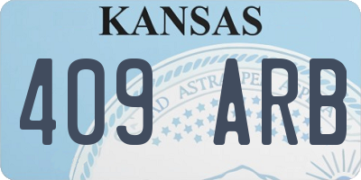 KS license plate 409ARB