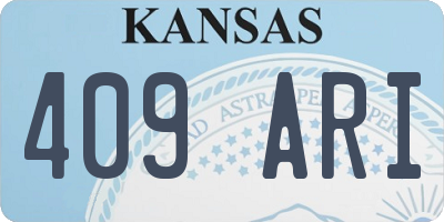 KS license plate 409ARI