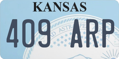 KS license plate 409ARP