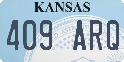 KS license plate 409ARQ