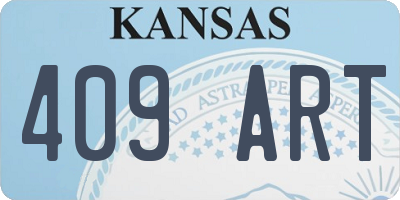 KS license plate 409ART