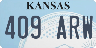 KS license plate 409ARW