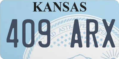 KS license plate 409ARX