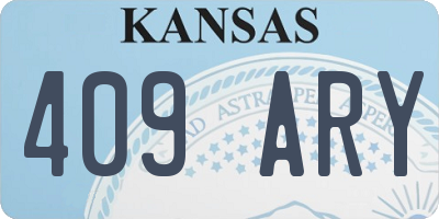 KS license plate 409ARY