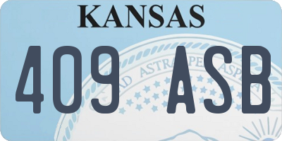 KS license plate 409ASB