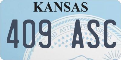 KS license plate 409ASC