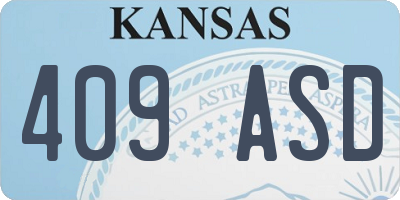 KS license plate 409ASD