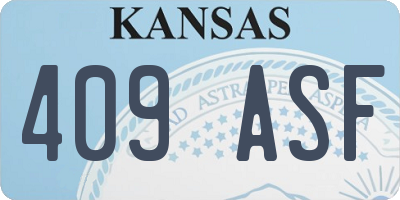 KS license plate 409ASF