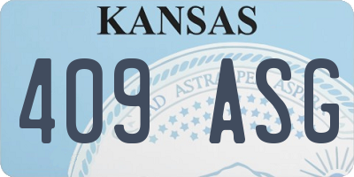 KS license plate 409ASG