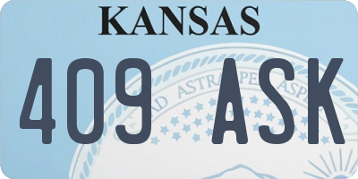 KS license plate 409ASK