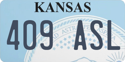 KS license plate 409ASL