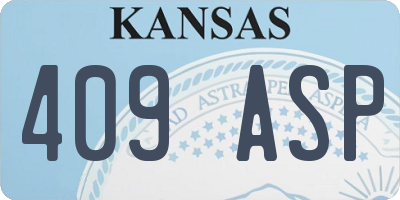 KS license plate 409ASP