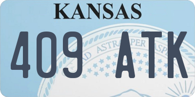 KS license plate 409ATK