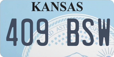 KS license plate 409BSW