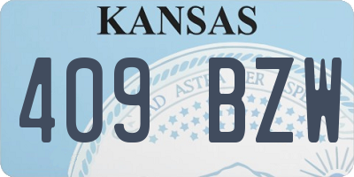 KS license plate 409BZW