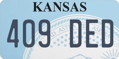 KS license plate 409DED