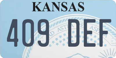 KS license plate 409DEF