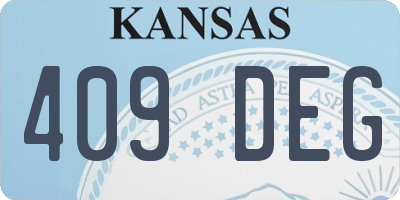 KS license plate 409DEG
