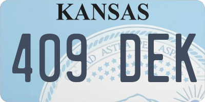 KS license plate 409DEK