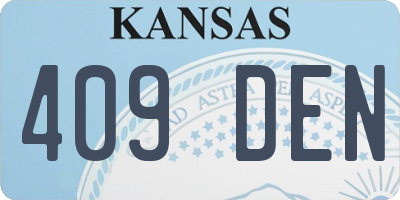 KS license plate 409DEN
