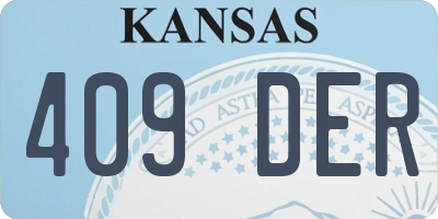 KS license plate 409DER