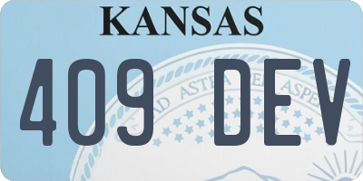 KS license plate 409DEV