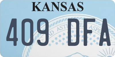 KS license plate 409DFA