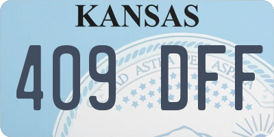 KS license plate 409DFF