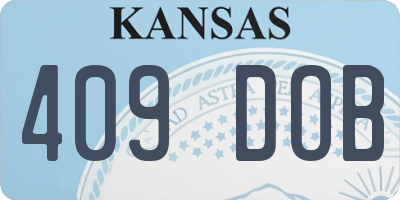 KS license plate 409DOB