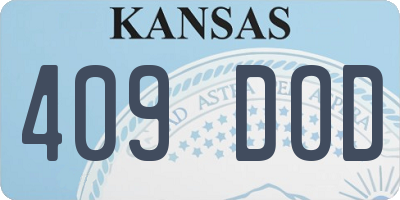 KS license plate 409DOD