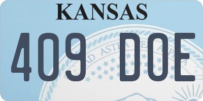 KS license plate 409DOE